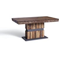 BYLIVING Esszimmertisch MATTHEW /Küchen-Tisch 160 cm mit Auszugsfunktion auf 215 cm /Auszugstisch Old Wood-Optik dunkelbraun /Esstisch ausziehbar mit