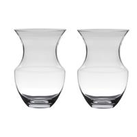 Bellatio Set Van 2x Stuks Transparante Luxe Vaas/vazen Van Glas 26.5 X 18 Cm - Vazen