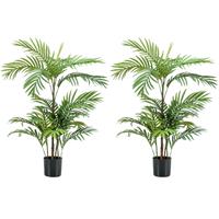 Set Van 2x Stuks Groene Kunstplanten Phoenix Palmboom 90 Cm - Kunstplanten