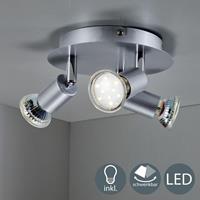 B.K.LICHT LED Deckenleuchte GU10 Spot-Leuchte Decken-Lampe 3-flammig Küche Büro Wohnzimmer