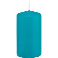 Merkloos 1x Turquoise Blauwe Cilinderkaarsen/stompkaarsen 6 X 12 Cm 40 Branduren tompkaarsen