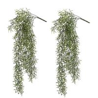 2x Kunstplant Groene Gras Hangplant / Tak 75 Cm