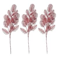 Cosy and Trendy 3x Stuks Rode Glitter Varens Kunstbloemen Kunsttak 64 Cm - Kunstbloemen