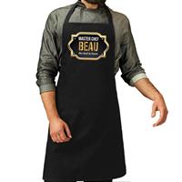 Bellatio Master Chef Beau Keukenschort/ Barbecue Schort Zwart Voor Heren - Feestschorten