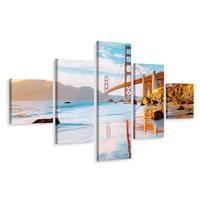 Karo-art Schilderij - The Golden Gate Bridge in San Francisco, Premium Print