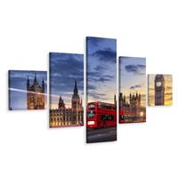 Karo-art Schilderij - Panorama of Westminster and Big Ben, London premium Print