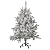 beliani Weihnachtsbaum 120 cm Weiß Kunststoff Metall Schnee Effekt inkl. Ständer Weihnachtszeit Weihnachten Wohnzimmer Modern - Schwarz