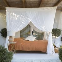 Bambulah Luxury single bed mosquito net by , 100% organic cotton, Handmade in Bali, 220x160x240 rectangular, bed net with very high quality finish