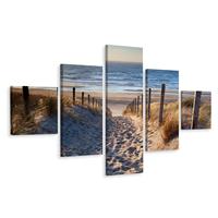 Karo-art Schilderij - Pad naar de Noordzee, 3 maten , Multikleur , Premium print