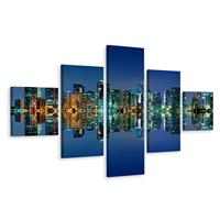 Karo-art Schilderij - Prachtige Skyline van Miami, USA, Premium Print