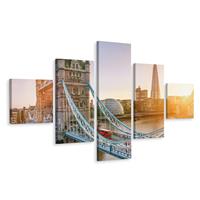 Karo-art Schilderij - Tower Bridge, Londen, Multikleur, Premium Print