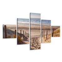 Karo-art Schilderij - Naar de Noordzee, Strand en Duinen, Premium Print