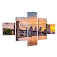 Karo-art Schilderij - Brooklyn Bridge, NY USA, 3 maten, premium print