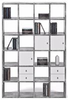 TemaHome Boekenkast Pombal Comp 2010-001 - B151 X D34 X H224 Cm - Grijs Betonlook