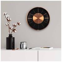 K&L WALL ART lautlose Kupfer Optik luxus Wanduhr moderne Aluminium Uhr 30cm Ø mit Quartz Uhrwerk