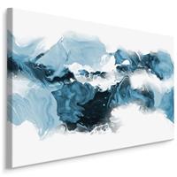 Karo-art Schilderij - Blauwe Golven, Abstract, premium Print
