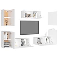 VIDAXL 7-tlg. Tv-schrank-set Weiß Spanplatte