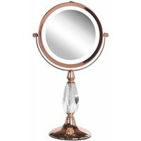 Beliani Verlichte rosé gouden make-up spiegel ø 18 cm MAURY