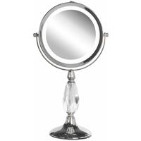 Beliani Verlichte zilveren make-up spiegel ø 18 cm MAURY