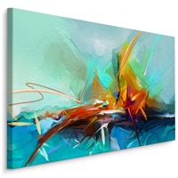 Karo-art Schilderij - Abstracte Zeilboot (print op canvas) Premium Print