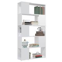 vidaXL Bücherregal Raumteiler Hochglanz-Weiß 80x24x155cm Spanplatte 