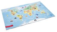 Böing Carpet Vloerkleed voor de kinderkamer Wereldkaart gedessineerd, wasbaar, kinderkamer