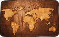 Sanilo Badematte World Map, Höhe 15 mm, schnell trocknend, Memory Schaum