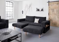 Looks By Wolfgang Joop 4-Sitzer Looksvb, Verwandlungssofa: aus Sofa wird Sofa mit 2 Hockern, mit Regalfunktion in beiden Armteilen