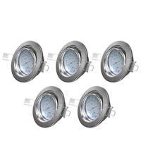 B.K.Licht LED Einbaustrahler in Nickel-matt 5x 5W 2000lm