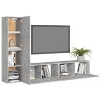 VidaXL 4-tlg. TV-Schrank-Set Betongrau Spanplatte 