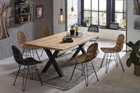 SIT Eettafel X-frame in industriële antiek-look