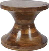 Tom Tailor Hocker T-WOOD STOOL LOW, dekorativer Hocker aus Mangoholz, mit Knopfdetail