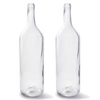 Bellatio Set Van 2x Stuks Transparante Fles Vaas/vazen Van Glas 14 X 53 Cm - Vazen