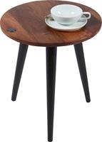 TOM TAILOR HOME Bijzettafel T-WOOD TABLE SMALL Bijzettafel met knoopdetail, donker mangohout en zwarte poten