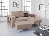 Looks By Wolfgang Joop 3-Sitzer Looksvb, Verwandlungssofa: aus Sofa wird Sofa mit 2 Hockern, mit Regalfunktion in beiden Armteilen