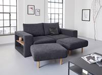 Looks By Wolfgang Joop 3-Sitzer Looksvb, Verwandlungssofa: aus Sofa wird Sofa mit 2 Hockern, mit Regalfunktion in beiden Armteilen