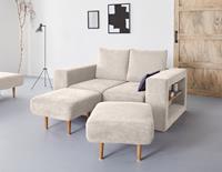 Looks By Wolfgang Joop 2-Sitzer Looksvb, Verwandlungssofa: aus Sofa wird Sofa mit 2 Hockern, mit Regalfunktion in beiden Armteilen