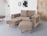 Looks By Wolfgang Joop 2-Sitzer Looksvb, Verwandlungssofa: aus Sofa wird Sofa mit 2 Hockern, mit Regalfunktion in beiden Armteilen