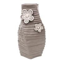 HTI-Living Keramik Vase eckig, gedreht Dolomite taupe