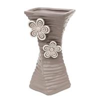 HTI-Living Keramik Vase eckig, gedreht Dolomite taupe