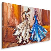 Karo-art Schilderij - Dans de Tango, Premium Print, Multikleur