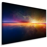 Karo-art Schilderij - De Horizon, Abstract, Print op Canvas, Premium Print