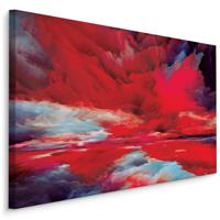 Karo-art Schilderij - Lucht in het Rood, Abstract, Print op Canvas, 5 maten