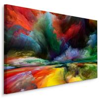 Karo-art Schilderij - De Weg in Abstractie, Print op Canvas, Premium Print