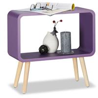 RELAXDAYS 1 x Standregal klein, Nachttisch ohne Schublade, MDF Holzregal für das Kinderzimmer, HxBxT: 50 x 53 x 20 cm, violett