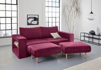 Looks By Wolfgang Joop 3,5-Sitzer Looksvb, Verwandlungssofa: aus Sofa wird Sofa mit 2 Hockern, mit Regalfunktion in beiden Armteilen