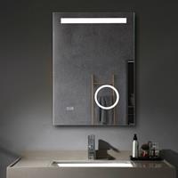 LISA Badspiegel 50x70cm LED Badezimmerspiegel Wandspiegel mit 3-Fach Vergrößerung, Touch-Schalter, [Energieklasse A++]beschlagfrei IP44 energiesparend