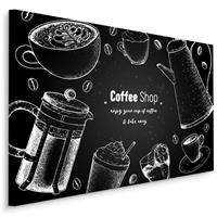 Karo-art Schilderij - Reclame voor Koffie, Getekend, Premium Print