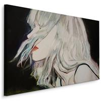 Karo-art Schilderij - Moderne Vrouw, Premium Print op Canvas