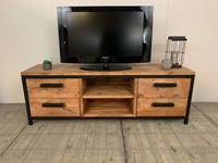 Het Steigerhouthuis Steigerhouten TV Meubel Industrieel Drawer - 220 x 40 x 55 cm